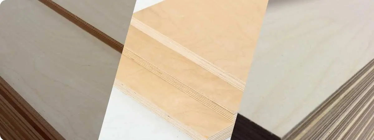 Close-up of birch plywood showing smooth surface and fine wood grain texture.