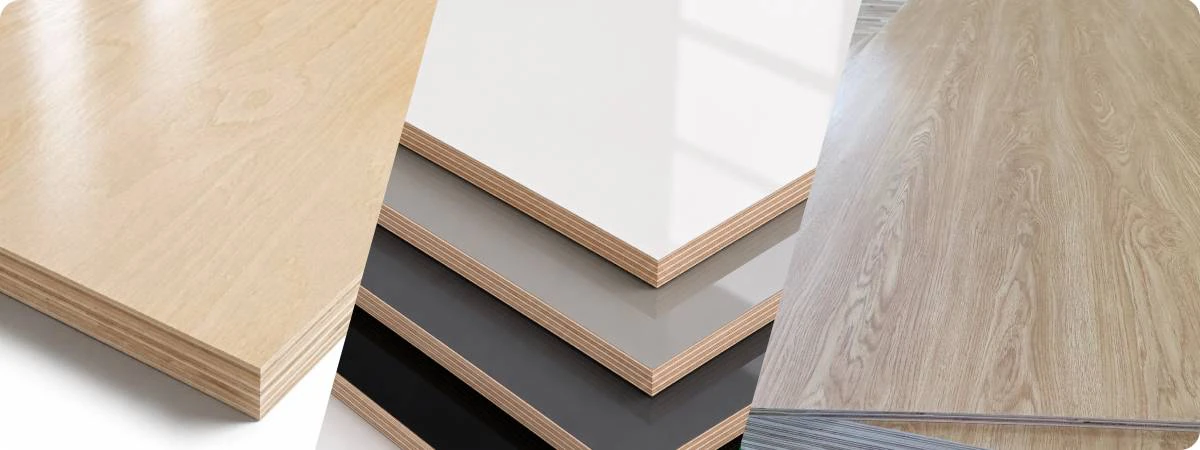high gloss melamine plywood in white grey and black colors for cabinet making