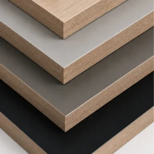Plain white melamine MDF sheet, uniform core, scratch-resistant surface