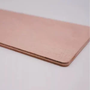 Okoume plywood panels with smooth surface and natural wood grain for furniture and interior applications.