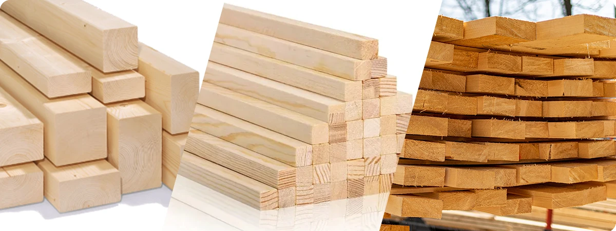 Gros plan sur du bois scié montrant le grain naturel et la texture du bois massif.